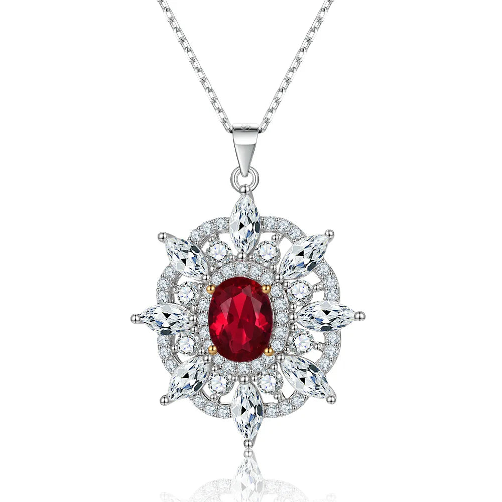 MuShan Designer Jewelry 925 Sterling Silver Necklace Zircon 5A Halo Wedding Ladies 18K Gold Plated Premium Jewelry Pendant