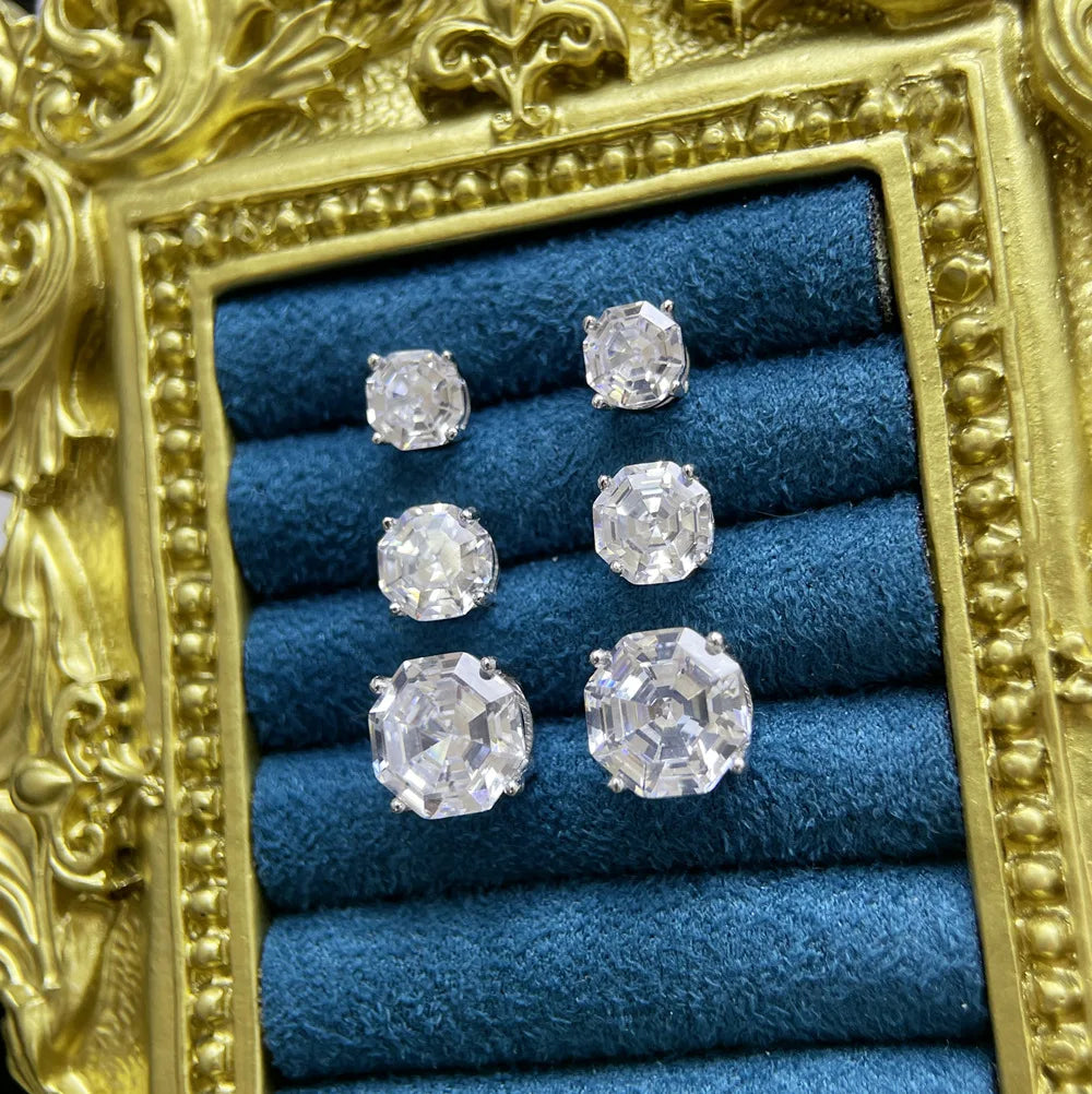 MuShan Jewelry 925 Sterling Silver Stud Earrings Dangle HCD Diamonds Engagement Party Anniversary Gift Women Earring Fine Jewelr