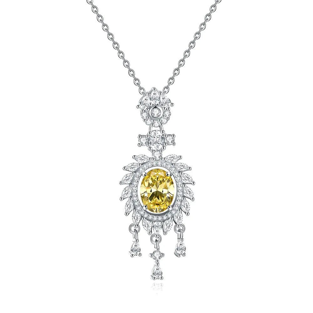 MuShan Jewelry 925 Sterling Silver Necklace Pendant Chain HCD Gemstones Mother Day Gift Timeless Style Women Necklaces Jewelry