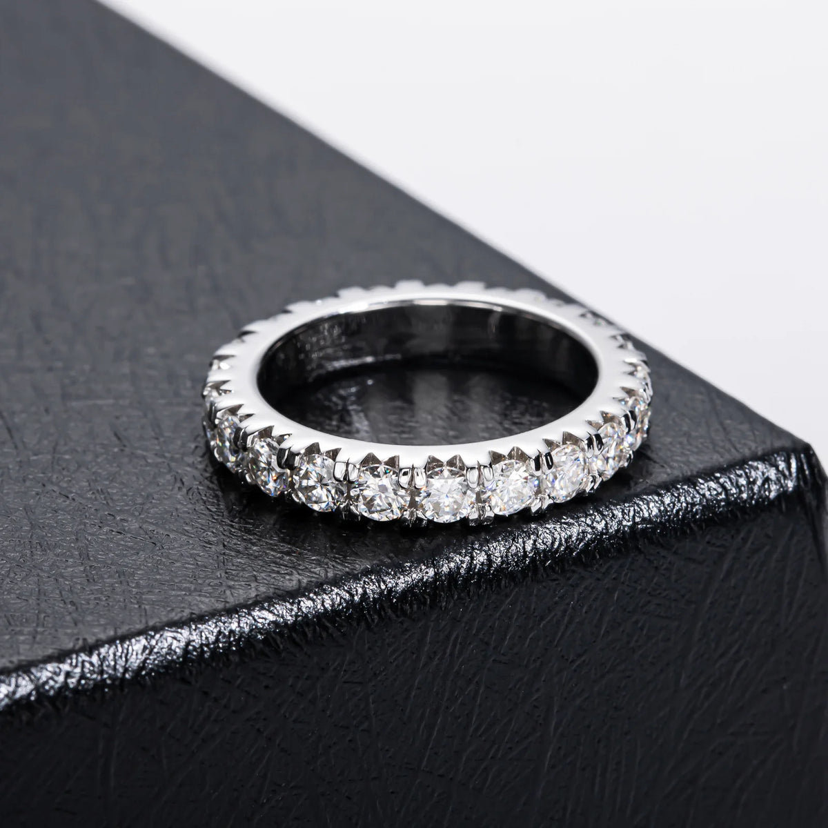 Bague en argent sterling 925 MuShan Designer Jewelry, bague unique en moissanite pour conjoint, plaquée or véritable 18 carats, bague fine brevetée MST