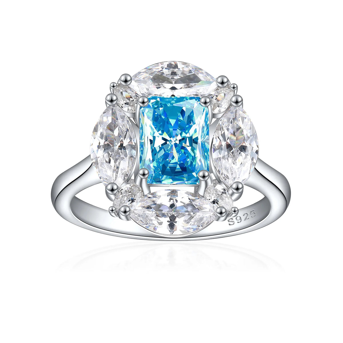Bague de mariage MuShan Jewelry en argent sterling 925 avec diamant à haute teneur en carbone, cadeau de Noël, cadeau pour elle, bagues pour femmes, joaillerie fine