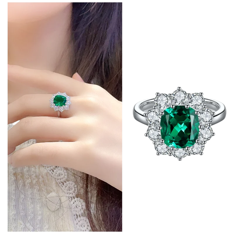 MUSHAN Custom Jewelry 925 Sterling Silver Ring Lab Blue Ruby Asscher Party Ring for Women 18K Gold Plated Anniversary Rings