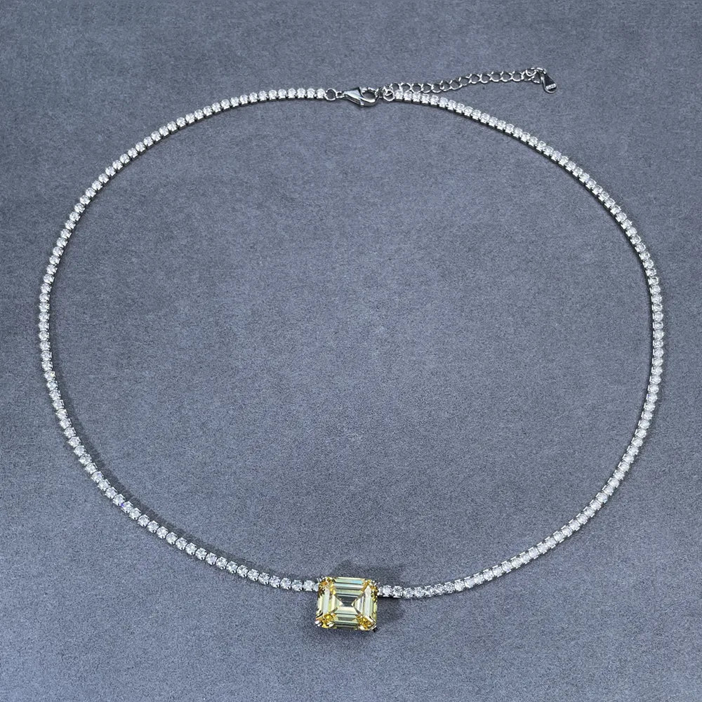 MuShan Jewelry 925 Sterling Silver Necklace Choker Chain HCD Diamonds Christmas Gift Statement Jewelry Women Necklaces Jewelry