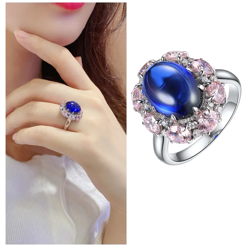 MUSHAN Custom Jewelry 925 Sterling Silver Ring Lab Red Ruby Asscher Classic Ring for Women 18K Gold Plated Anniversary Rings