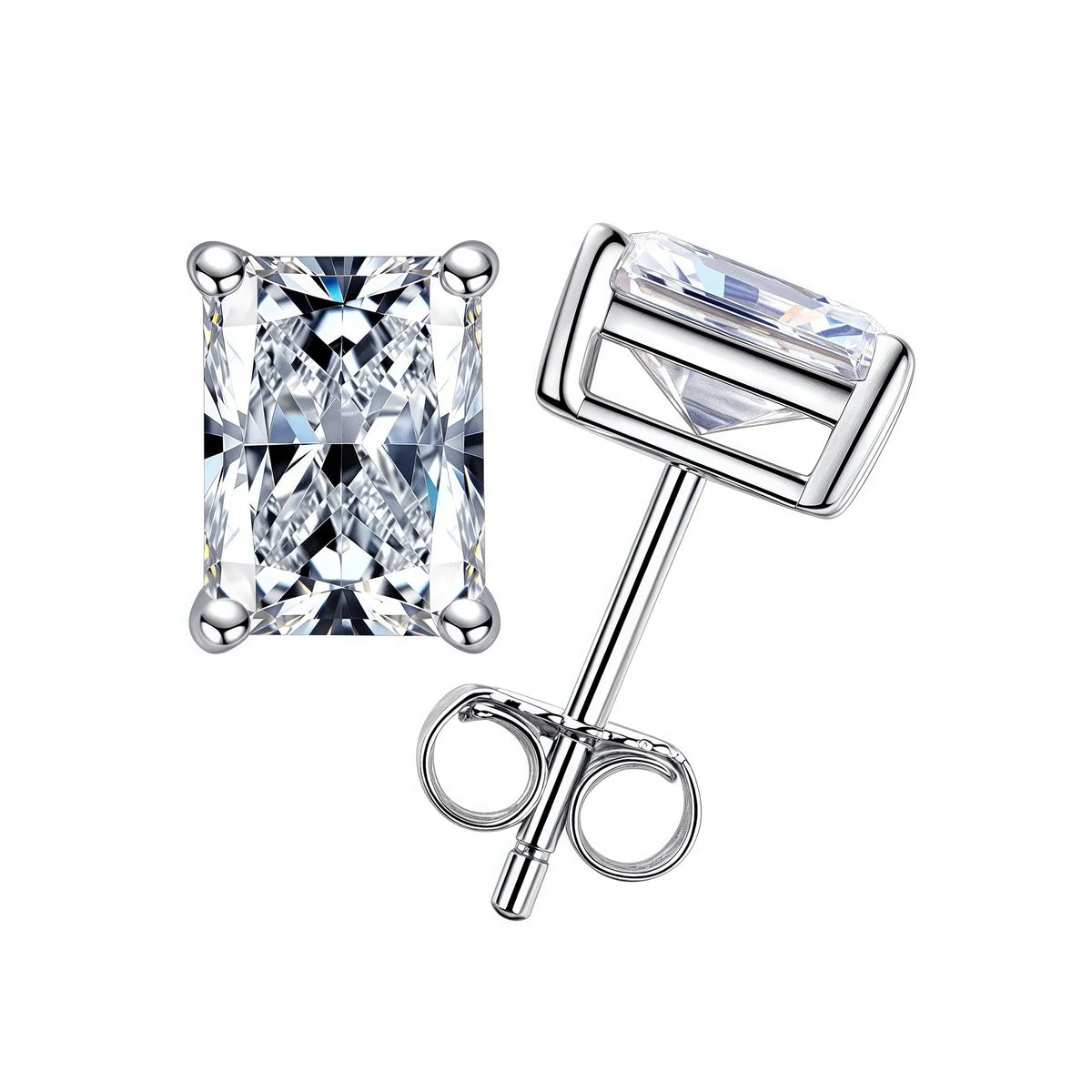 MUSHAN Brand Jewelry 925 Sterling Silver Stud Earrings For Women Moissanite Diamond GRA 1ct 2ct 3ct Ear Pin Earring Stud Jewelry