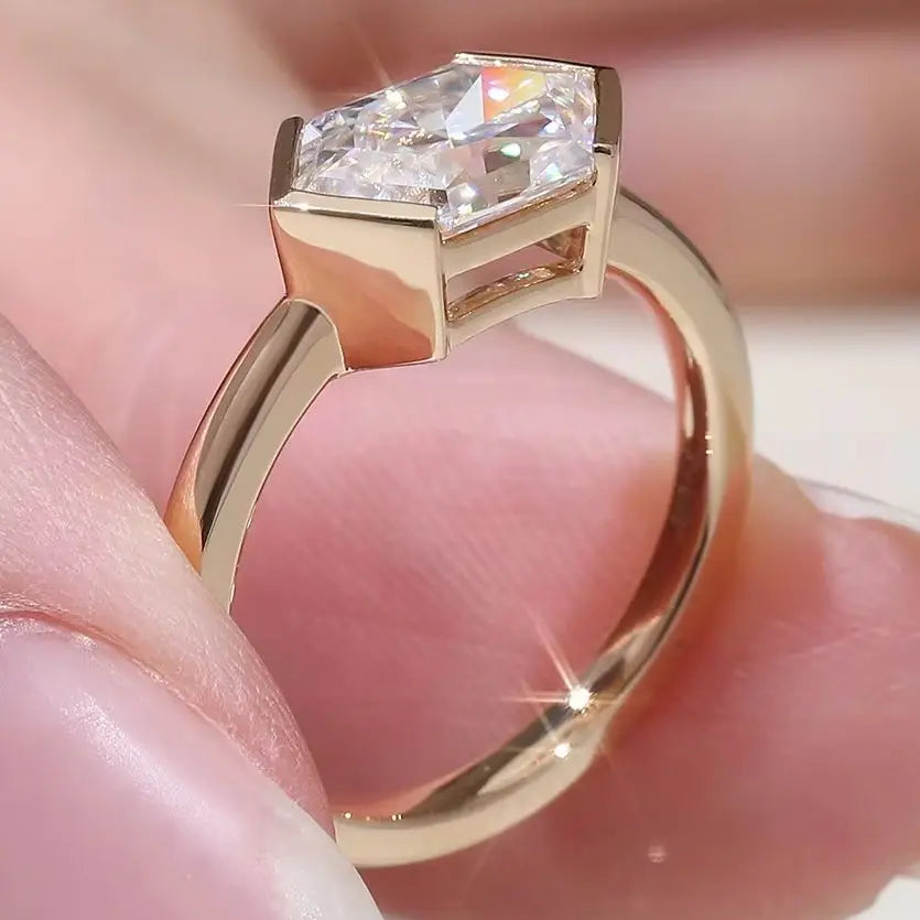 MUSHAN Bespoke Jewelry 10k 14k 18k Gold Platinum Rings Women Luxury 2ct D Color VVS Moissanite Diamond Wedding Ring Band Jewelry