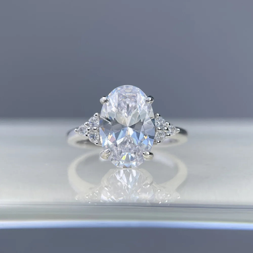 MuShan Jewelry 925 Sterling Silver Ring Wedding Band High Carbon Diamond Wedding Bridal Cocktail Party Women Rings Fine Jewelry