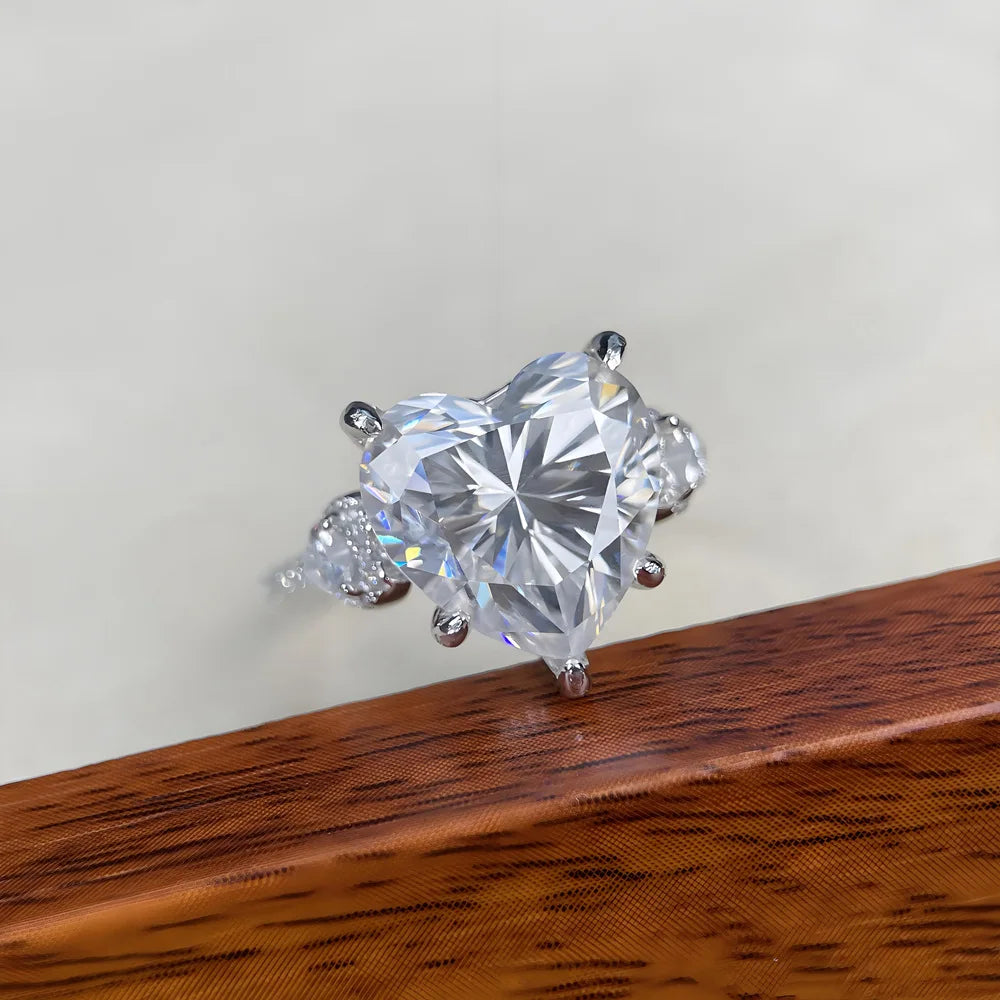 MuShan Designer Jewelry 925 Sterling Silver Ring VVS Moissanite Gift Ring for Spouse 18K Gold Plated MST Patent Fine Jewellery
