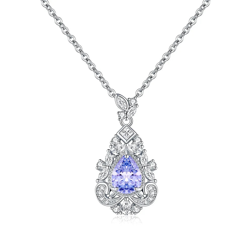 MuShan Jewelry 925 Sterling Silver Necklace Pendant Chain HCD Diamonds Minimalist Style Luxury Jewelry Women Necklaces Jewelry