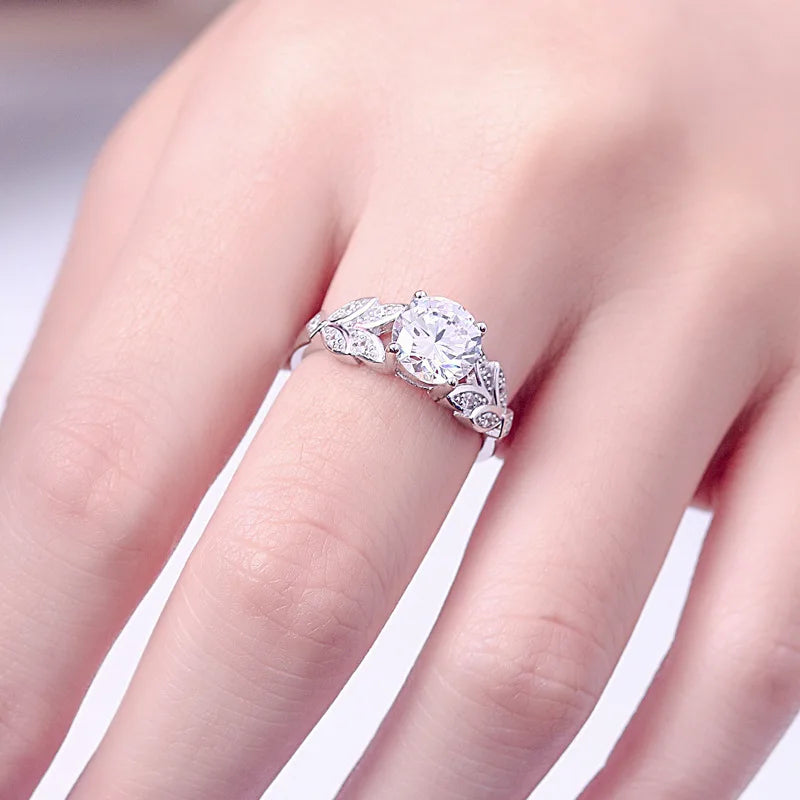 MuShan Brand Jewelry 925 Sterling Silver Ring Zircon 7A Grade Marquise Bridal for Her 18K Real Gold Plated Fine Jewelry Rings