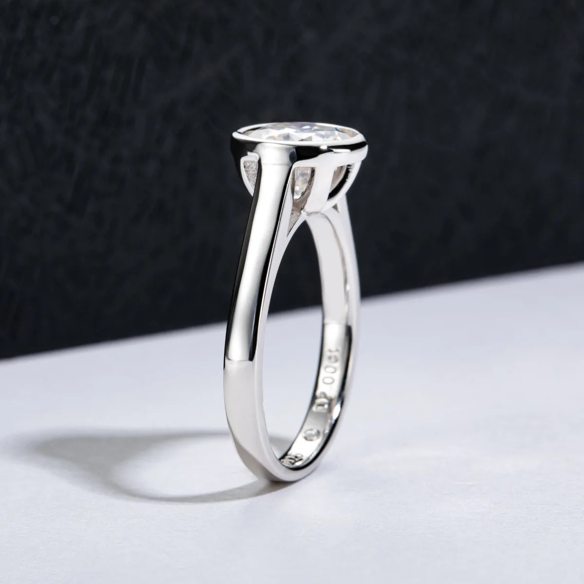 MuShan Designer Jewelry 925 Sterling Silver Ring Round Moissanite Christmas Ring for Bride 18K Gold Plated MST Patent Jewellery