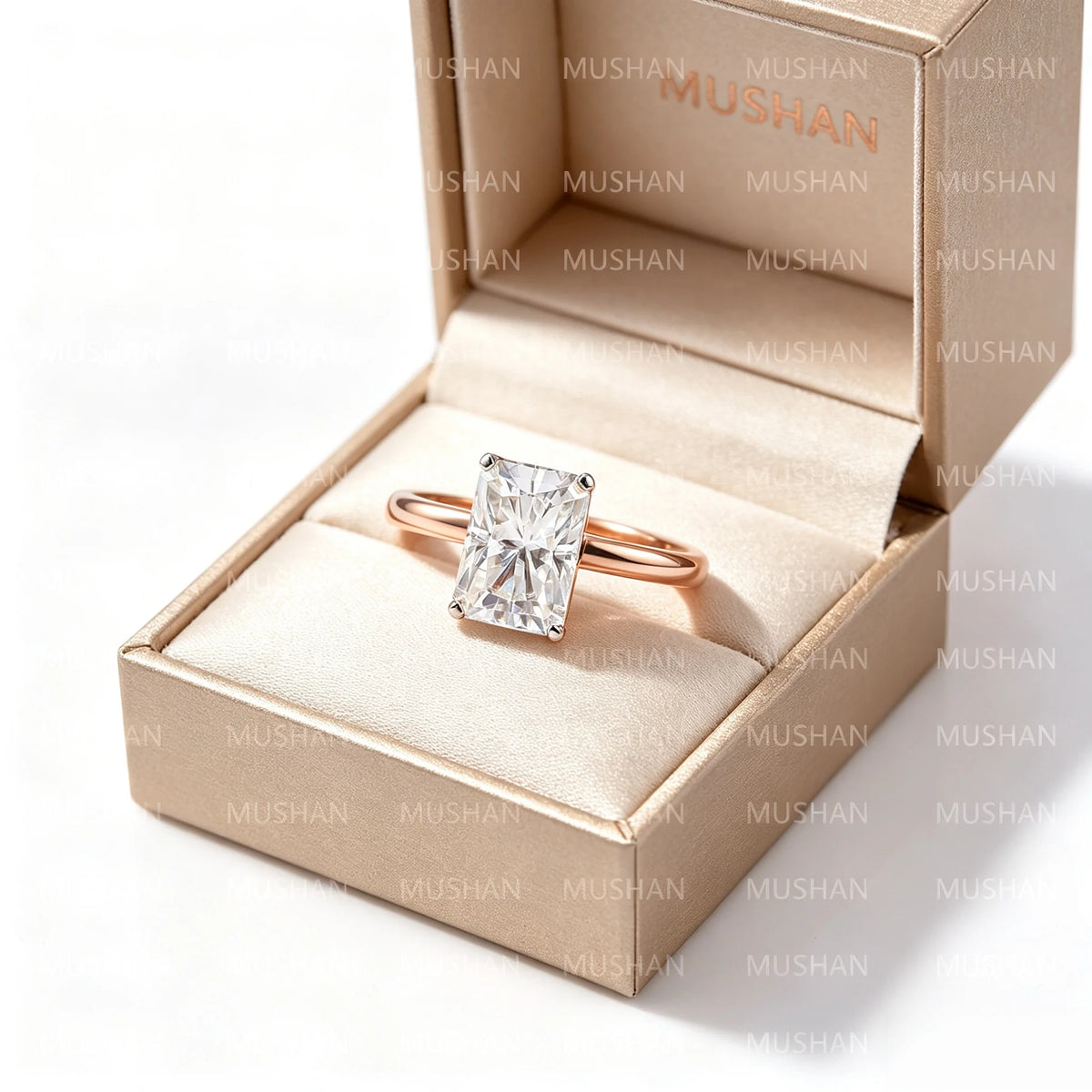 MUSHAN Luxury Custom 14K 18K Gold Rings Band Jewelry With Moissanite Diamond Lab Grown Gemstones Diamond Wedding Ring For Women