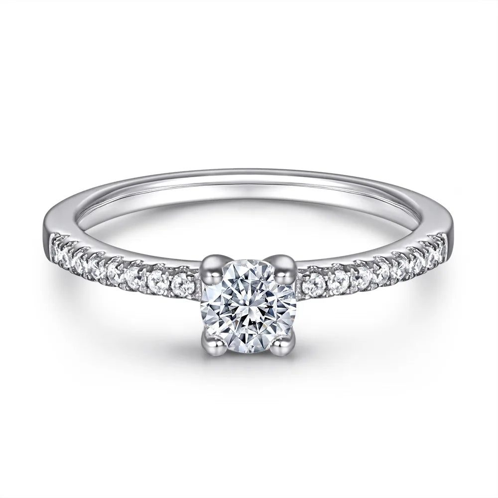 MuShan Jewelry 925 Sterling Silver Ring Wedding Band HCD Gemstones Best Friend Gift Premium Jewelry Women Rings Fine Jewelry