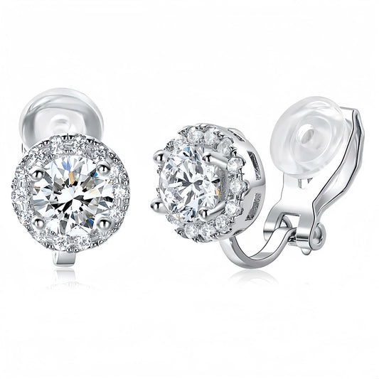 MS Luxury Jewelry 925 Sterling Silver Ear Clip Earrings For Women CMA Certificate Gemstones Drop Earring Ear Clip Jewelry