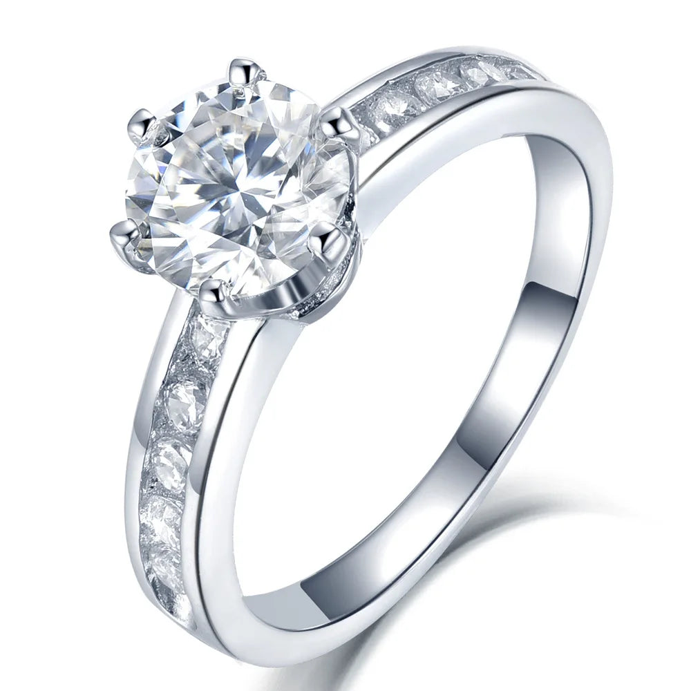 MuShan Jewelry 925 Sterling Silver Ring Wedding Band High Carbon Diamond Fine Jewelry Premium Jewelry Women Rings Fine Jewelry