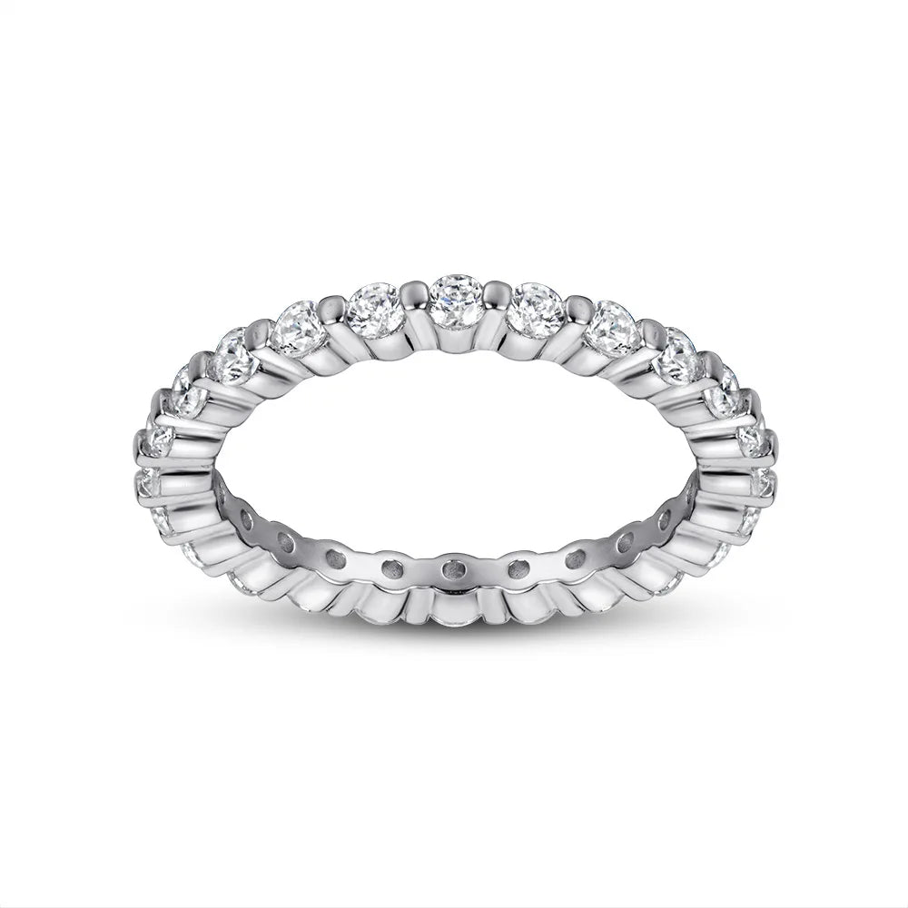 MuShan Jewelry 925 Sterling Silver Rings Bands Engagement Ring 7A Cubic Zirconia Delicate Anniversary Sparkle Women Gift