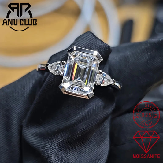 MUHAN Luxury Jewelry 925 Sterling Silver Ring Wedding Band Women GRA Certificate Moissanite Diamond Rings D Color Fine Jewelry