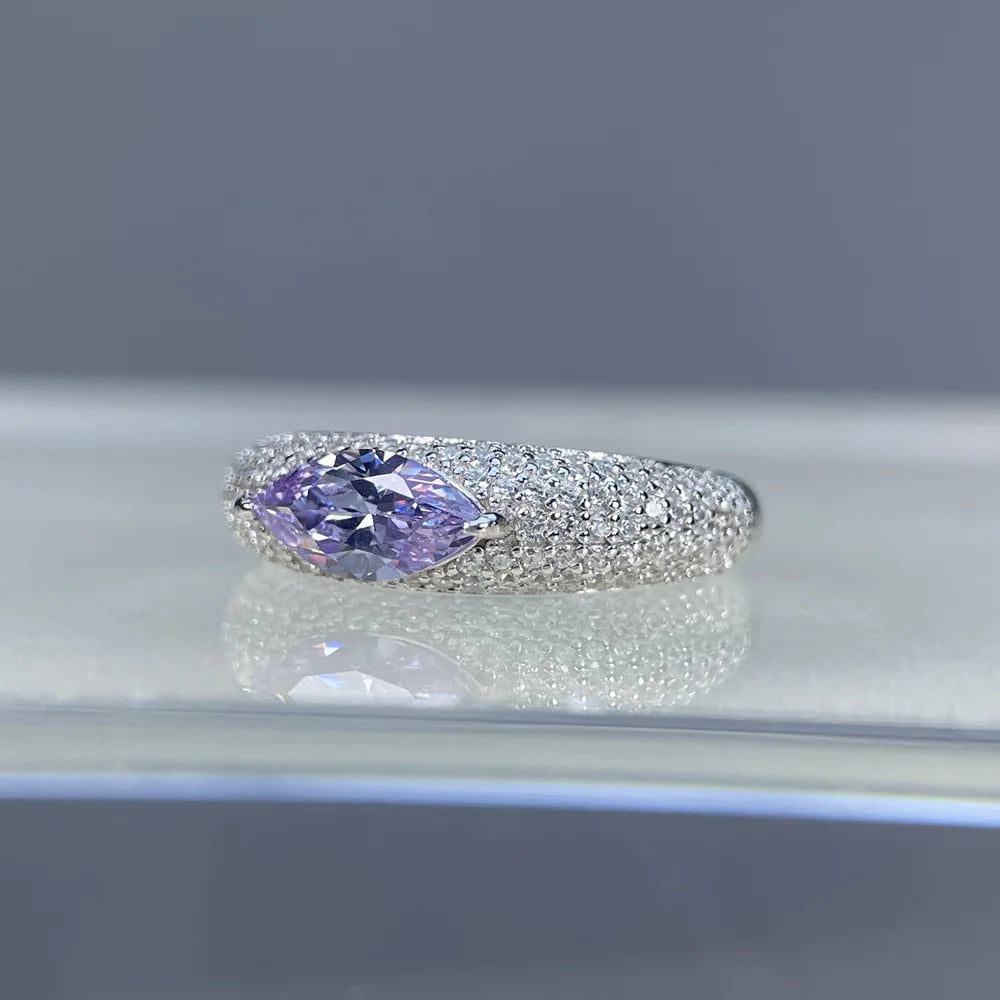 MuShan Jewelry 925 Sterling Silver Ring Wedding Band High Carbon Diamond Engagement Party Luxury Style Women Rings Fine Jewelry