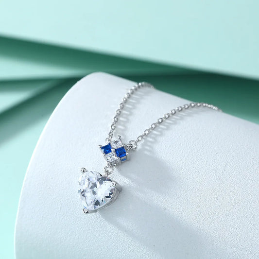 146 MuShan Designer Jewelry 925 Sterling Silver Necklace Zircon 5A Halo Engagement for Her Rhodium Plated Premium Jewelry Pendan
