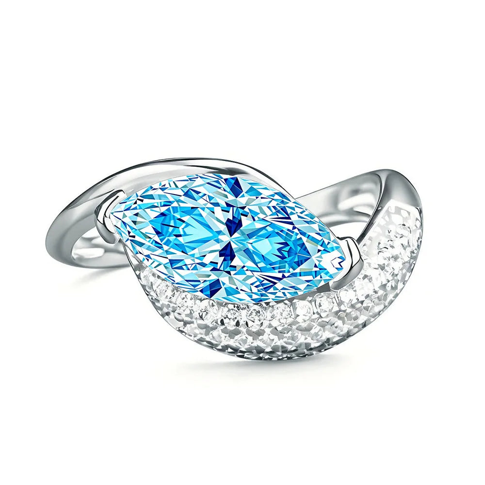 MuShan Jewelry 925 Sterling Silver Ring Wedding Band High Carbon Diamond Cocktail Party Valentine Gift Women Rings Fine Jewelry