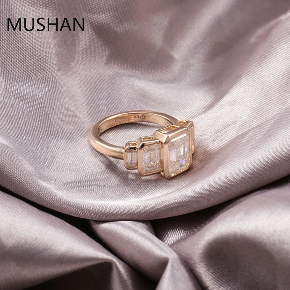 MUSHAN Luxury Custom 14K 18K Gold Rings Band Jewelry With Moissanite Diamond Lab Grown Gemstones Diamond Wedding Ring For Women