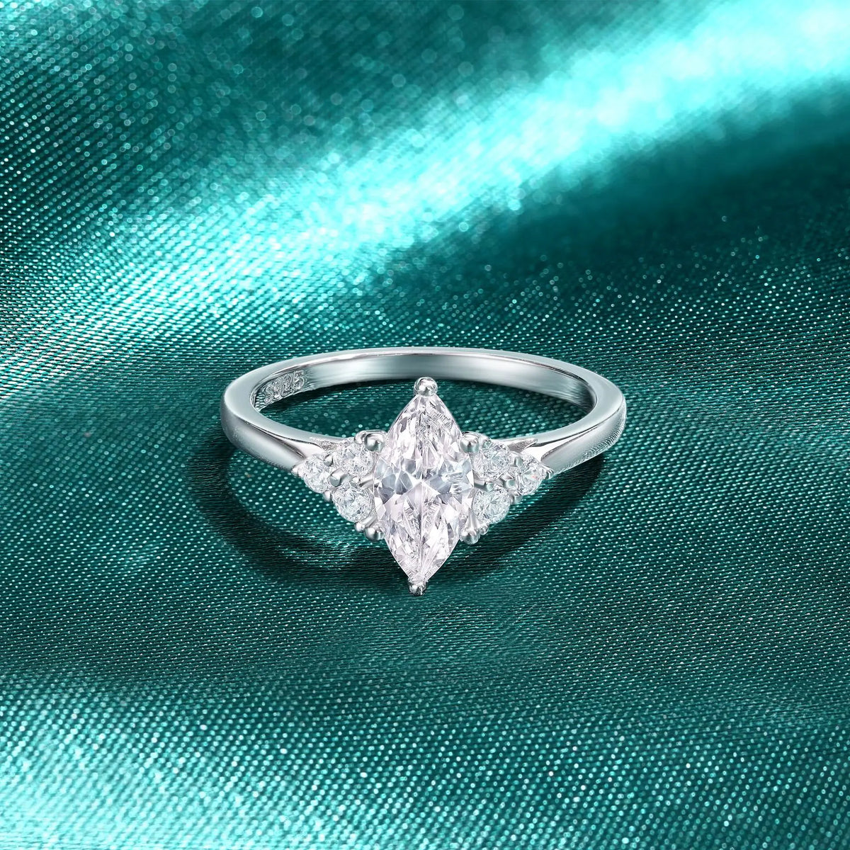 MuShan Designer Jewelry 925 Sterling Silver Ring Zircon 7A Marquise Vacation for Girls 18K Rose Gold Plated Fine Jewelry Rings