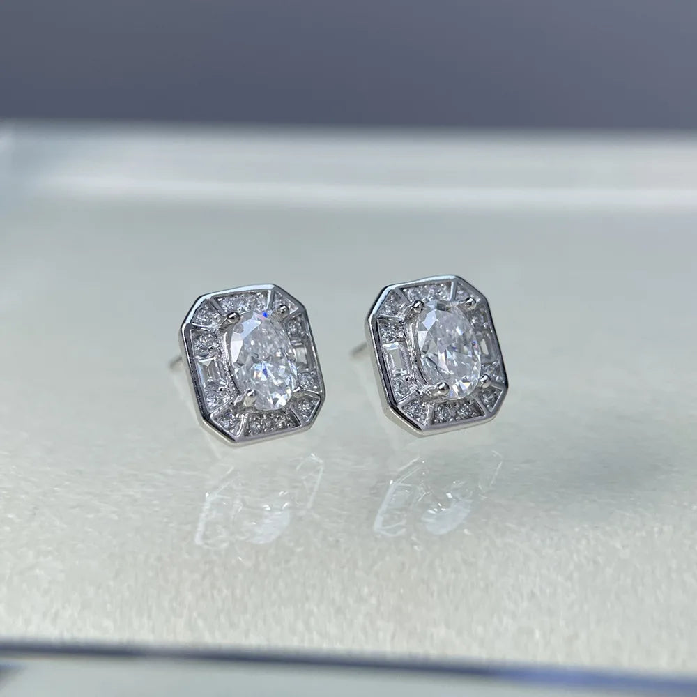 MuShan Designer Jewelry 925 Sterling Silver Drop Earring Pear Moissanite Formal Sparkling for Partner Rhodium Plated MST Patent
