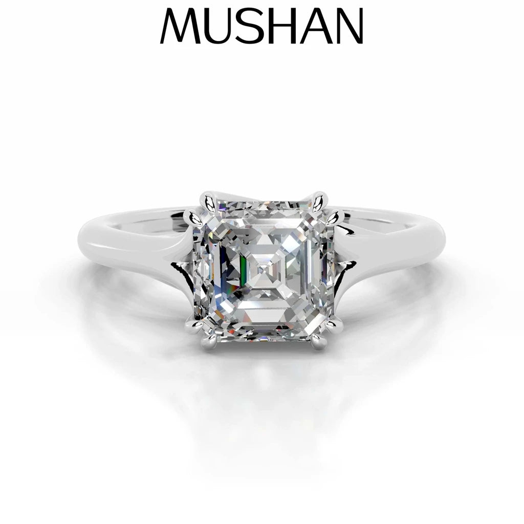 Anillo de joyería personalizada MUSHAN de plata de ley 925, banda con diamante de moissanita real, color D, nivel VVS1, anillos de plata s925, joyería fina