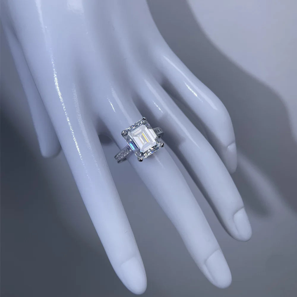 MUSHAN Luxury Jewelry925 Sterling Silver Ring VVS Moissanite Present Ring for Her 18K Gold Plated MST Patent Fine Jewellery