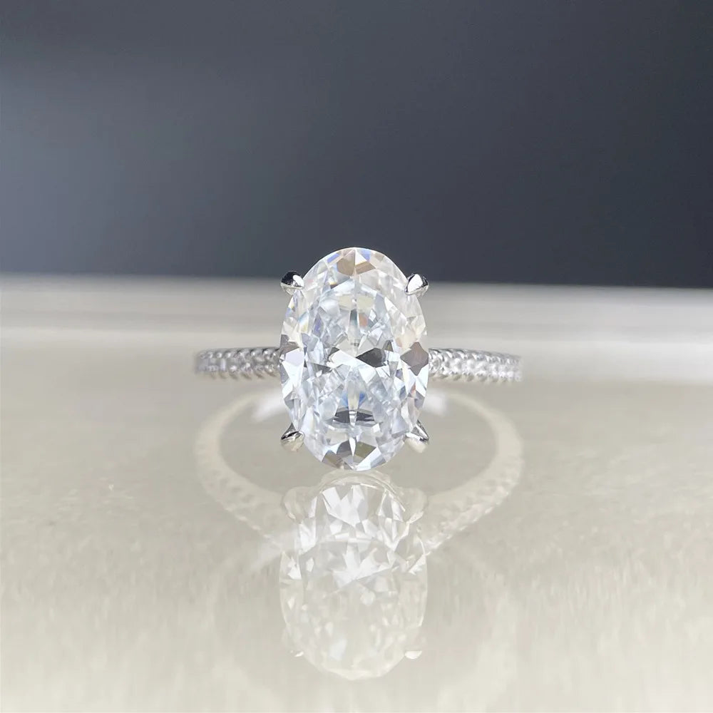MuShan Jewelry 925 Sterling Silver Ring Wedding Band High Carbon Diamond Wedding Bridal Luxury Jewelry Women Rings Fine Jewelry