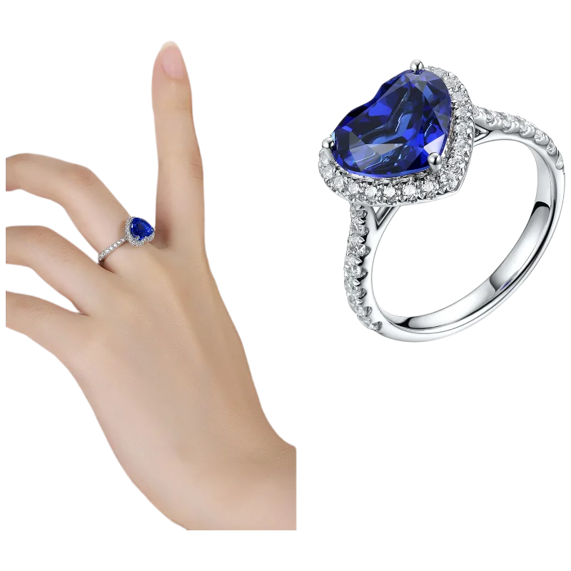 MUSHAN Custom Jewelry 925 Sterling Silver Ring Lab Blue Ruby Oval Anniversary Gift for Women 18K Gold Plated Anniversary Rings