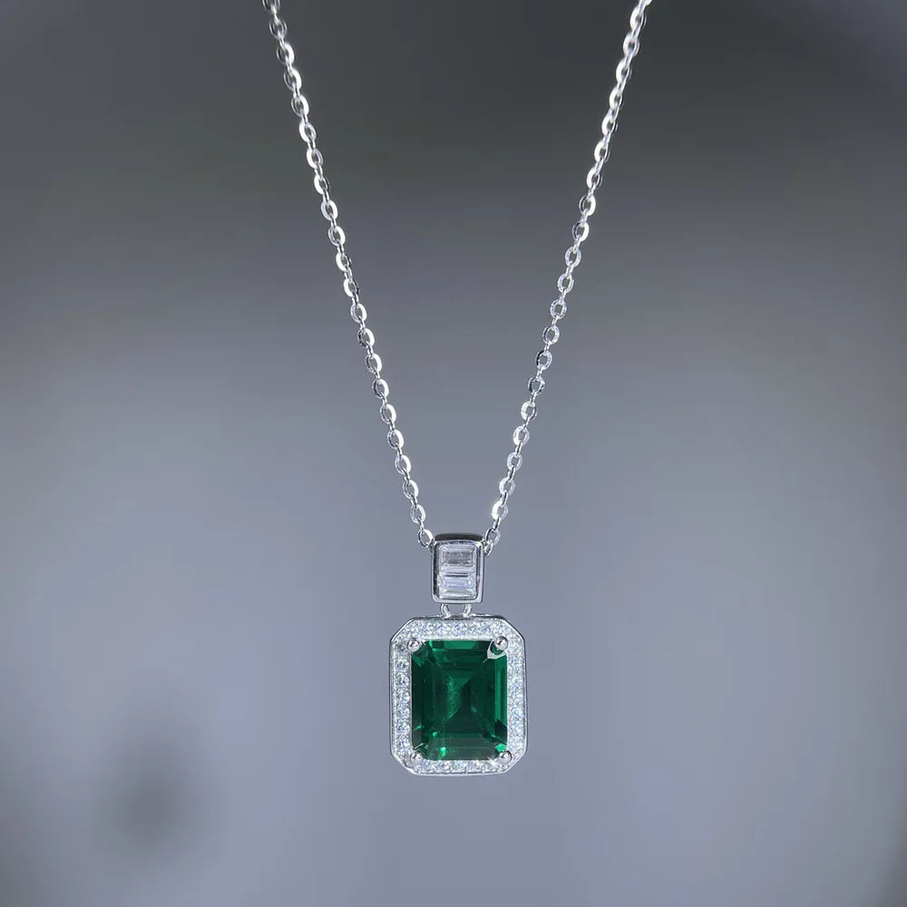 MuShan Jewelry 925 Sterling Silver Necklace Pendant Chain HCD Diamonds Anniversary Gift Party Cocktail Women Necklaces Jewelry