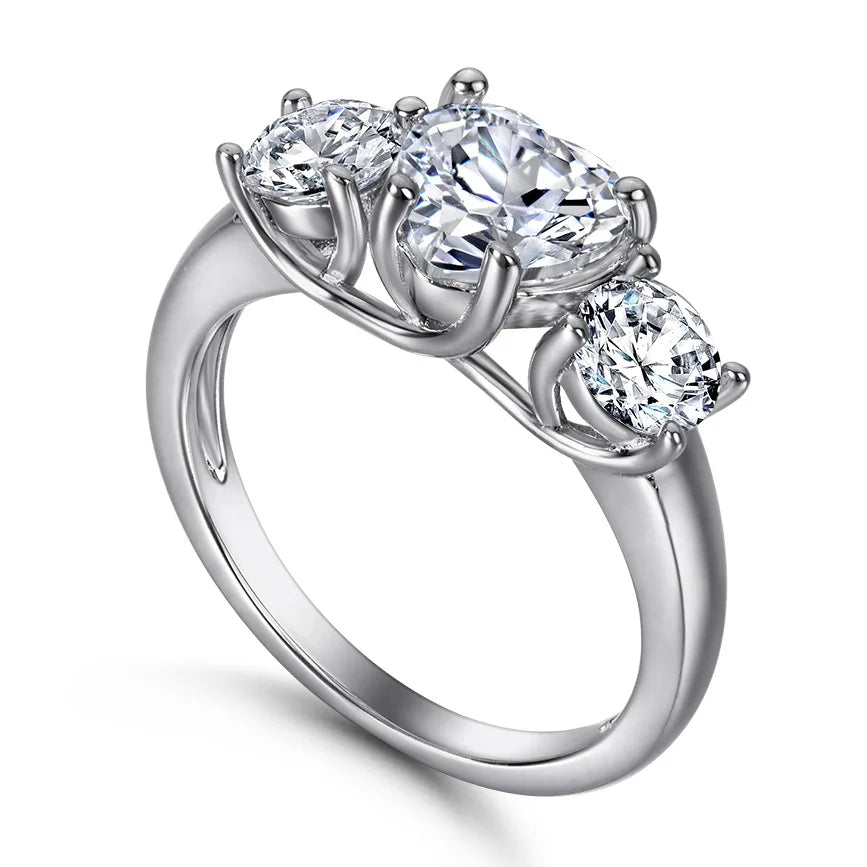 MuShan Jewelry 925 Sterling Silver Rings Bands Engagement Ring 5A Cubic Zirconia Valentine Premium Anniversary Women Gift