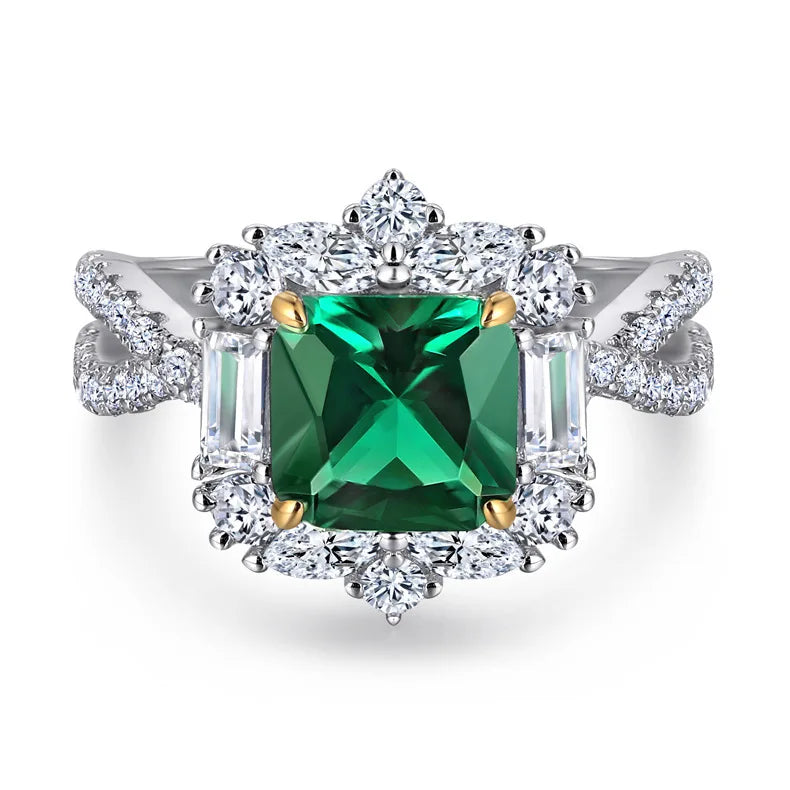 MuShan Jewelry 925 Sterling Silver Ring Wedding Band High Carbon Diamond Cocktail Party Elegant Style Women Rings Fine Jewelry