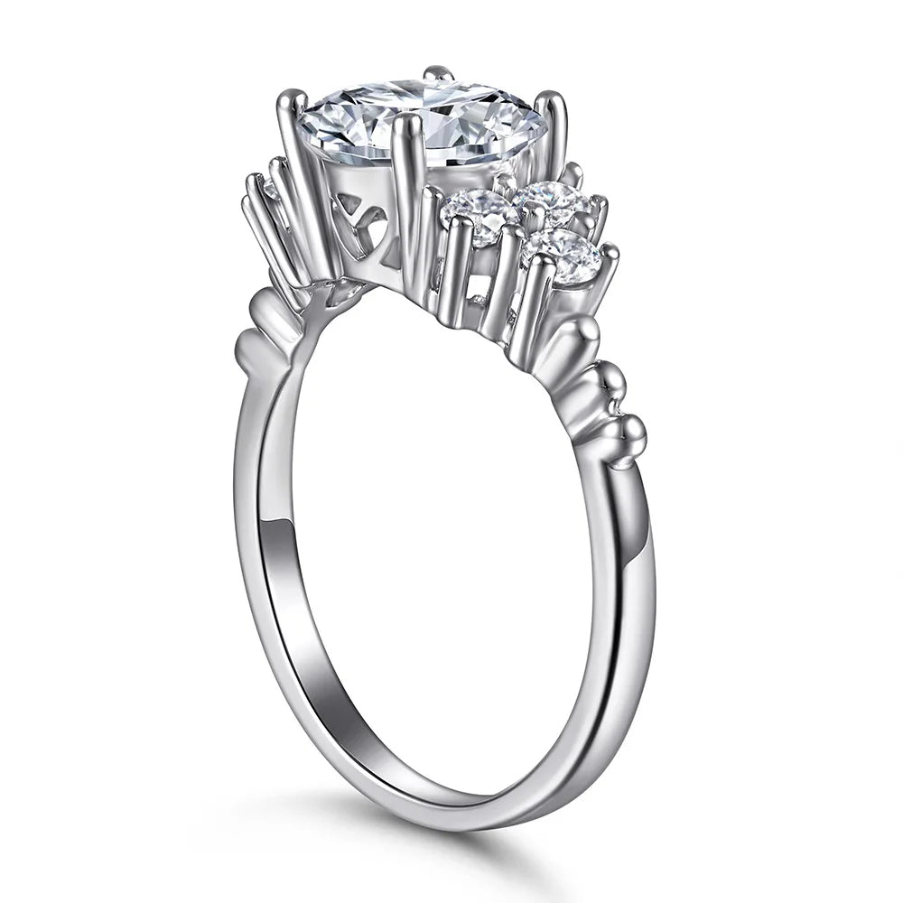 MuShan Jewelry 925 Sterling Silver Ring Wedding Band High Carbon Diamond Luxury Style Daughter Gift Women Rings Fine Jewelry