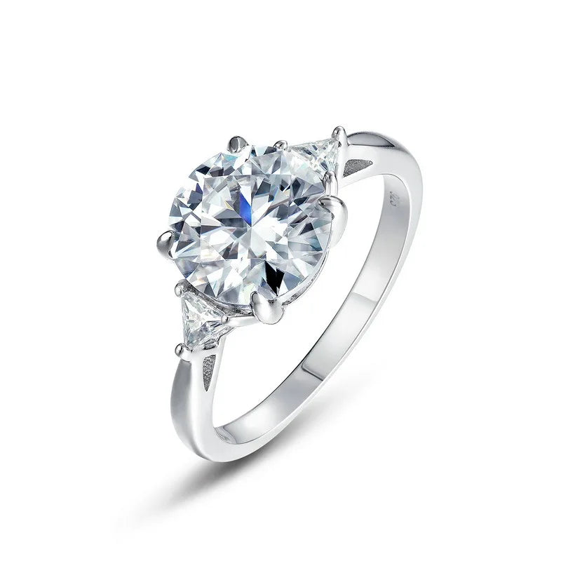 MuShan Brand Jewelry 925 Sterling Silver Rings Band Moissanite Diamond Rings Wedding D Color VVS1 Women MST Patent Fine Jewelry