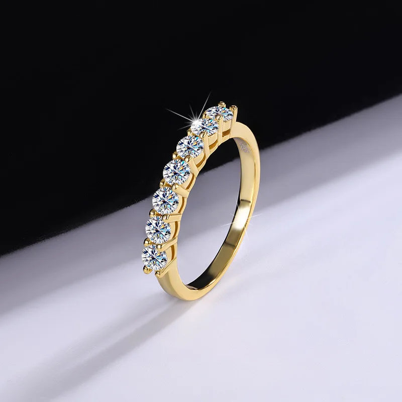 MuShan Designer Jewelry 925 Sterling Silver Ring VVS Moissanite Gift Ring for Spouse 18K Gold Plated MST Patent Fine Jewellery