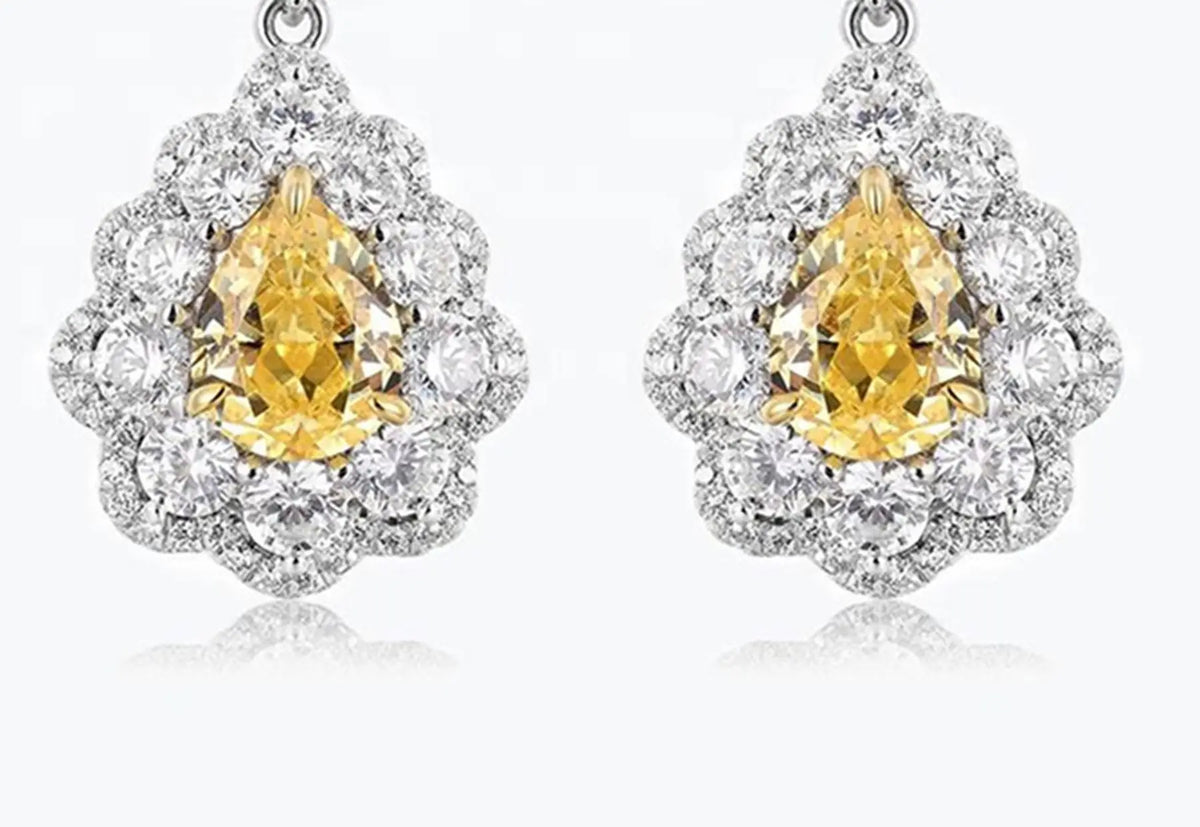 MuShan Jewelry 925 Sterling Silver Earring HCD Gemstones Fine 5A CZ Gemstones Brilliant 925 Sterling Silver Earrings Accessories