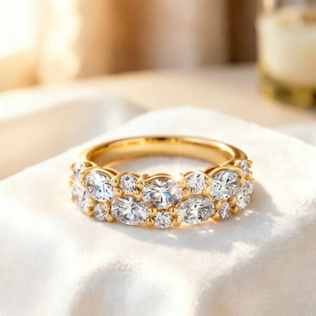 MUSHAN Custom Jewelry 925 Sterling Silver Ring Moissanite D Color VVS1 Designer Statement Classic Pure Oval Rings Diamond