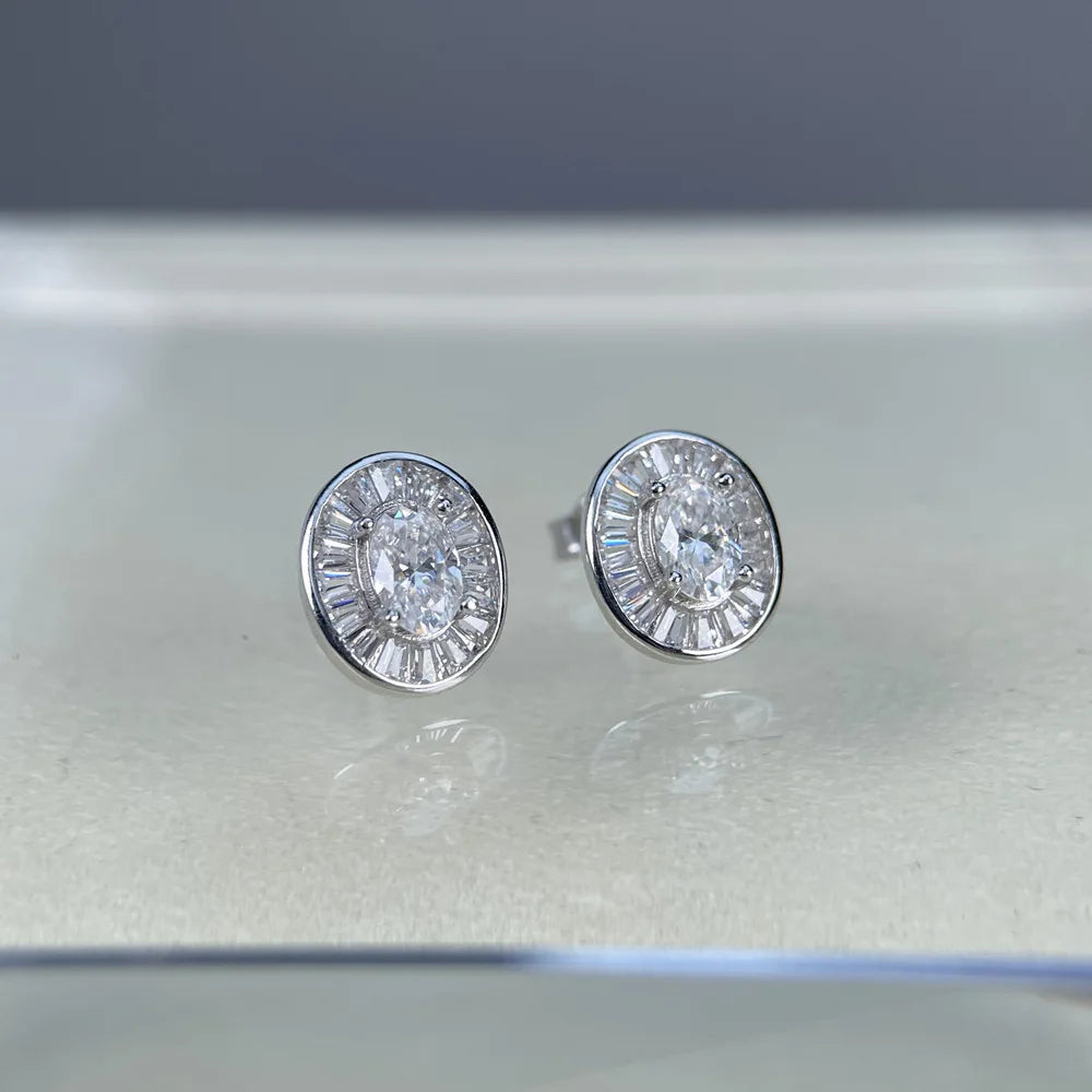MuShan Brand Jewelry 925 Sterling Silver Earrings Marquise Moissanite Chic for Fiancee Platinum Plated MST Patent Nickel Free