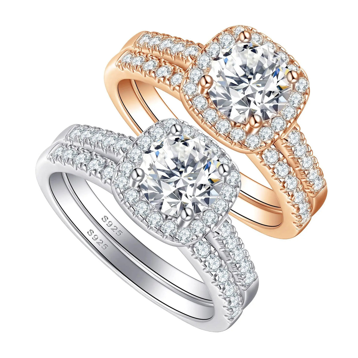 MuShan Jewelry 925 Sterling Silver Ring Wedding Band High Carbon Diamond Bride Gift Elegant Jewelry Women Rings Fine Jewelry