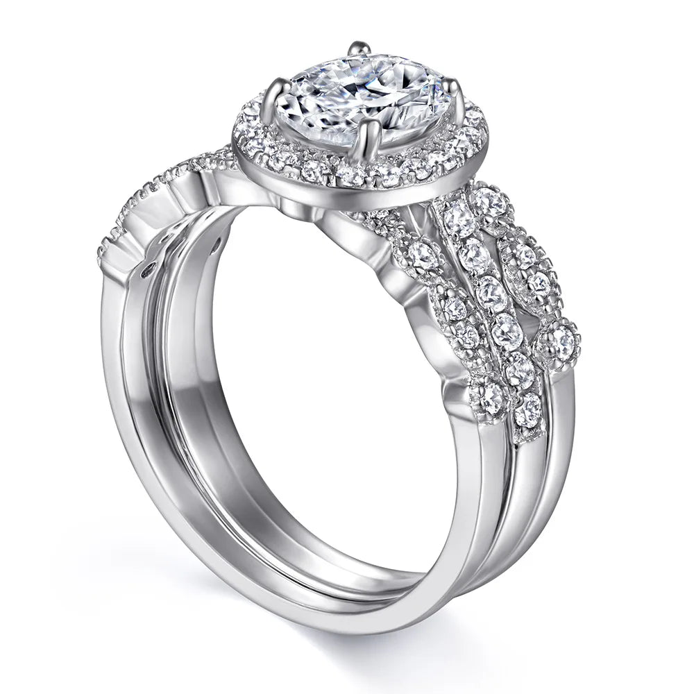 MuShan Jewelry 925 Sterling Silver Ring Wedding Band HCD Gemstones Engagement Party Elegant Jewelry Women Rings Fine Jewelry
