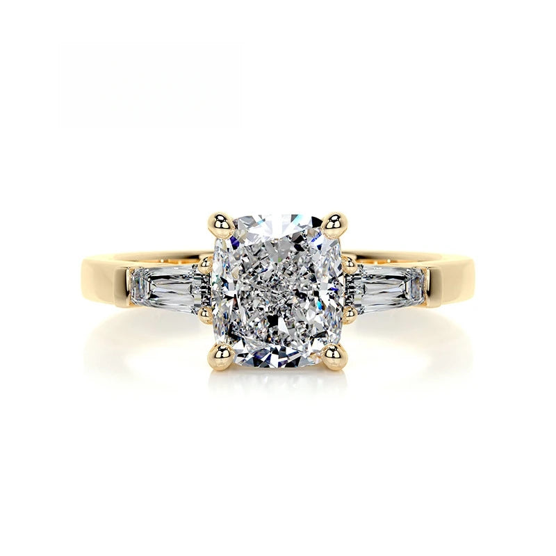 MuShan Luxury Jewelry 925 Sterling Silver Ring Moissanite Diamond Ring Band Women 18K Real Gold Plated MST Jewel GRA Certificate