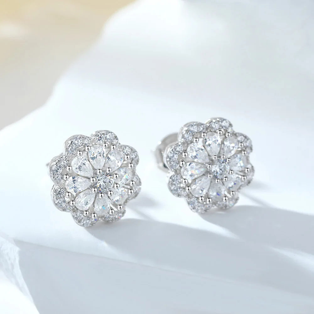 MuShan Luxury Jewelry 925 Sterling Silver Earrings Zircon 5A Dangle Party for Wife Real Gold Plated Fine Jewelry Earring