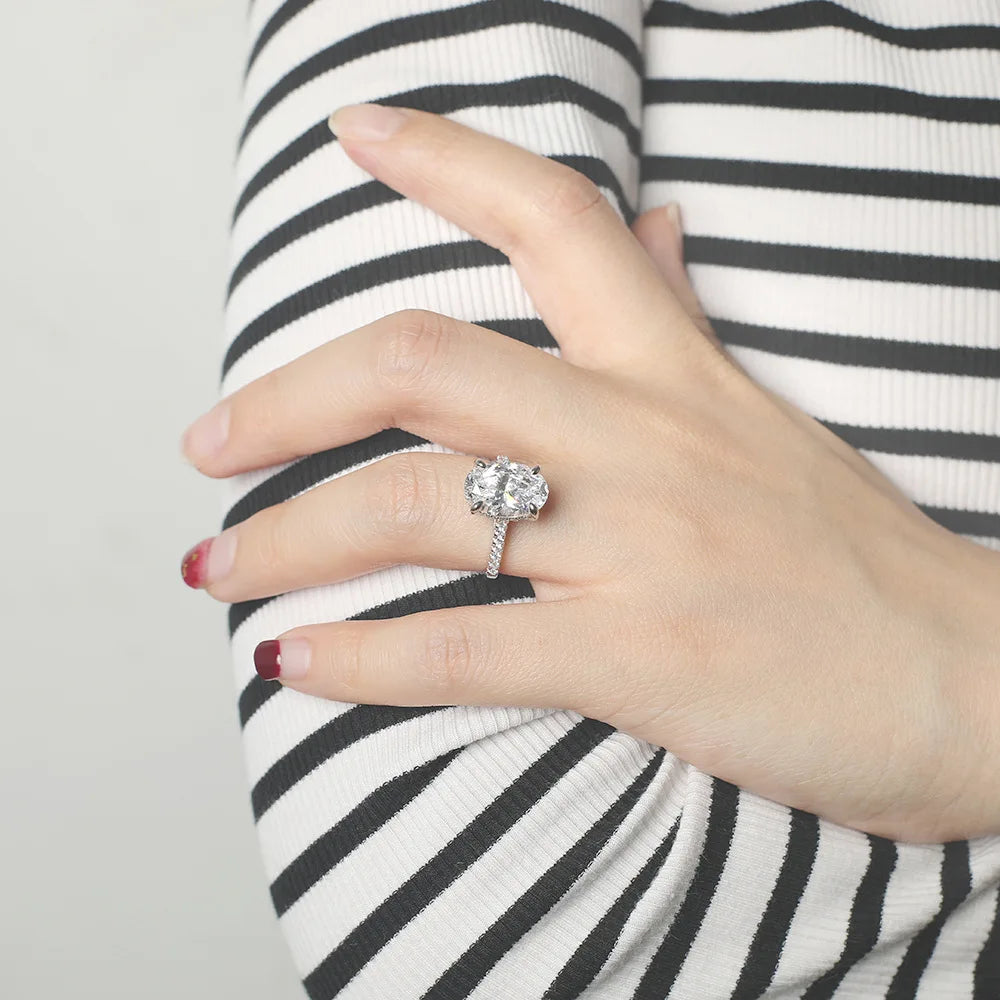 Bague MuShan Luxury Jewelry en argent sterling 925, zirconium cubique 5A, modèle radiant pour mariée, bijou raffiné plaqué or 18K