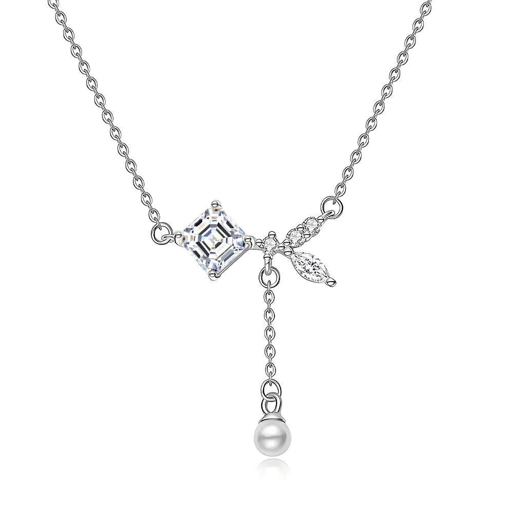 MuShan Jewelry 925 Sterling Silver Necklace Pendant Chain HCD Gemstones Vintage Style Best Friend Gift Women Necklaces Jewelry
