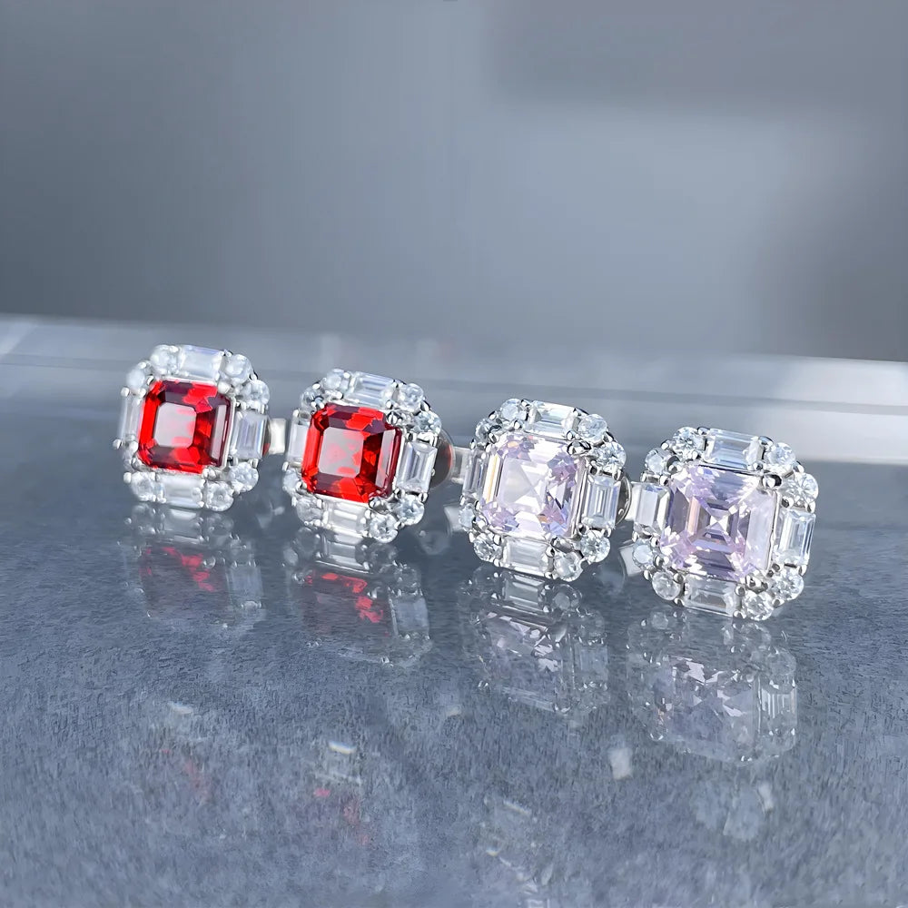 Pendientes de botón colgantes de plata de ley 925 de MuShan Jewelry con diamantes HCD, regalo para despedida de soltera, joyería elegante para mujer, joyería fina