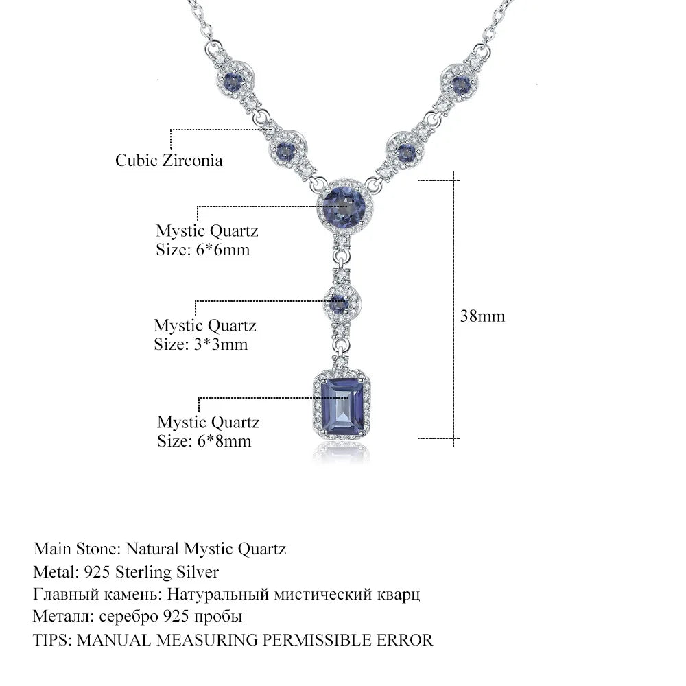 MUSHAN Bespoke Jewelry 925 Sterling Silver Necklace Lab Blue Ruby Cushion Evening Wear for Women 18K Gold Plated Anniversary