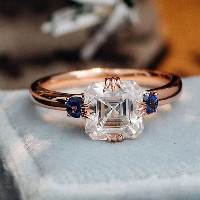 Anillo de compromiso MUSHAN de 2.5 quilates, moissanita color D VVS, banda de oro de 10k, 14k o 18k para mujer, joyería de lujo con piedras preciosas.