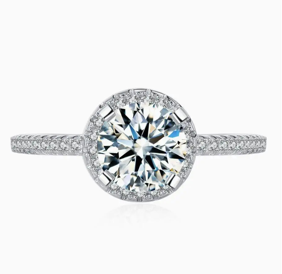 Anillos de plata de ley 925 MUSHAN Jewelry para mujer, alianzas de boda con diamante de moissanita, con certificado GRA, joyería fina